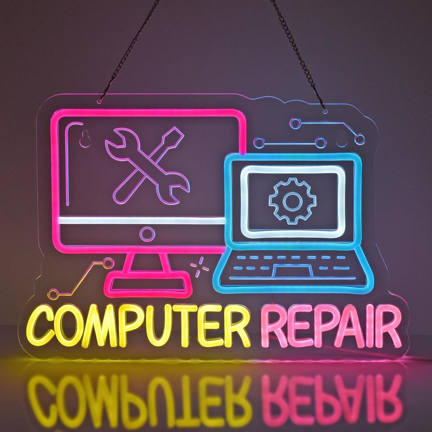 Electronics Repair Store - 컴퓨터 수리 네온사인 USB 디밍 가능