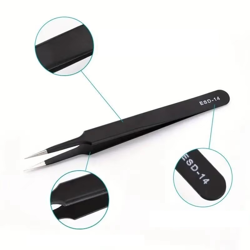 6pcs ESD 정전기 방지 스테인레스 스틸 핀셋 전자 - Electronics Repair Tools 리뷰 및 가격