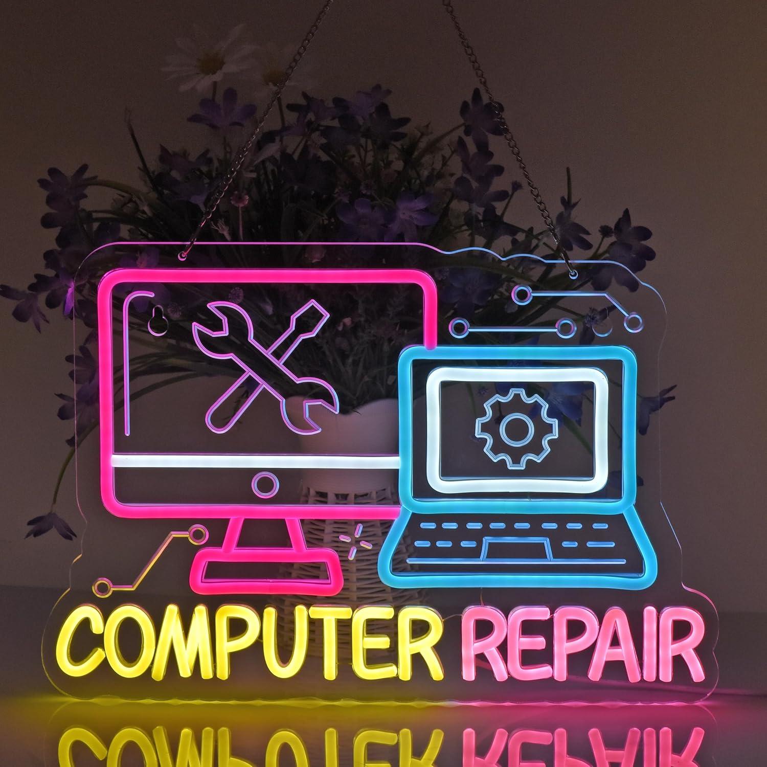 컴퓨터 수리 네온사인 USB 디밍 가능 LED 조명 전 - Electronics Repair Store 리뷰 및 가격
